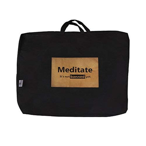 Image of Friends of Meditation Large Vipassana Meditation Chair with Back Support Cushion (100% Cotton, Green, Seat Size: 21x18 inches)