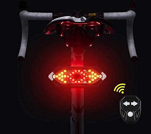Image of Lista Bicycle Tail Light USB Rechargable Smart Wireless Remote Control Turn Signal Warning Lamp Bike Taillight