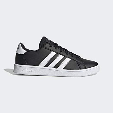 Image of Adidas Unisex-Child Grand Court K CBLACK FTWWHT Tennis Shoes-6 UK (EF0102)