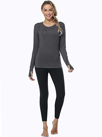 Image of CADMUS Women's 3 Pack Running Compression Long Sleeve T Shirt, 1601: Grey, Pack of 1, Small