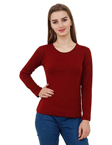 Image of Reifica Women's T-Shirt (REF-WOMEN-FULL-PLAIN-M-M_Maroon_Medium)