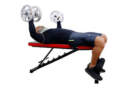 Image of Allyson Fitness Adjustable Incline, Decline, and Flat Bench- Weight Strength Training, Sit Up Abs Fitness Bench for Full Body Workout of Home Gym (Black), 200Kg weight capacity