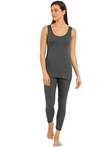 Image of Jockey Women's Snug Fit Thermal Tank Top 2500_Charcoal Melange_S