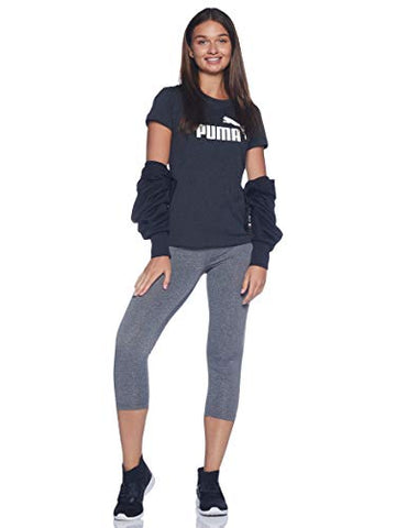 Image of Puma Women's Printed Regular Tee (58677407_Dark Gray Heather XS UK)