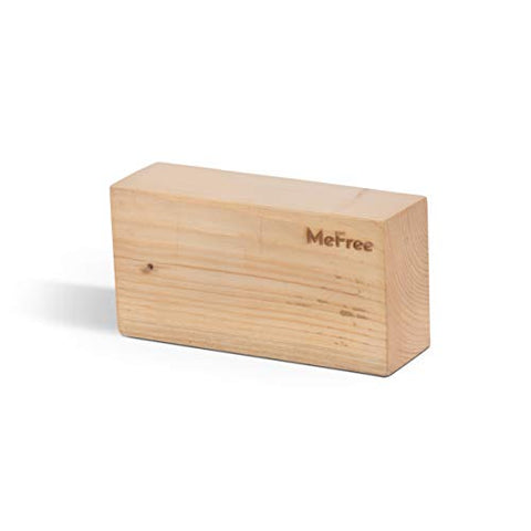 Image of MeFree Yoga Eco-Friendly Combo kit of 1 Block and 1 Strap 9ft and 2 Cotton Blankets (Medium, Natural Pinewood, White )