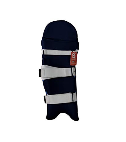 Image of Setia International Elasticized-fabric Cricket Leg Guard/Pad Coloured Skin Cover (Navy Blue)
