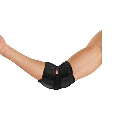 Image of serveuttam Leosportz Elbow, Reversible Neoprene Support Brace for Joint, Arthritis Pain Relief, Tendonitis, Sports Injury Recovery, ES10, Black, 1 Count