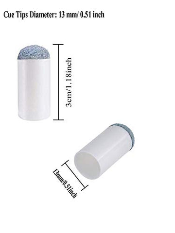 Image of Kenkio 50 Pieces 13 mm Billiard Pool Cue Tips Slip-on Cue Tips Replacements