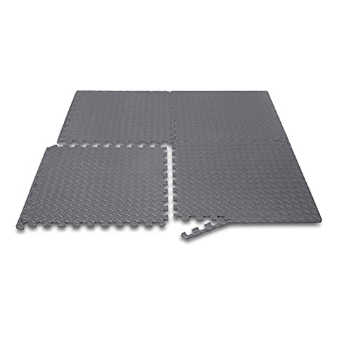 Image of AmazonBasics Puzzle Exercise Mat with EVA Foam Interlocking Tiles - Grey