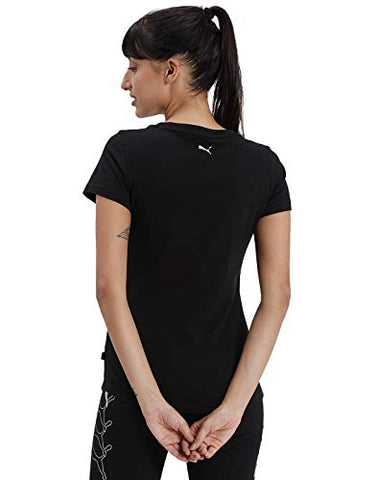 Image of Puma Women's Graphic Regular T-Shirt (58130751 Black-Gold Silver XS)
