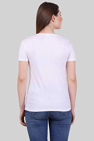Image of FLEXIMAA Women's Cotton V Neck Plain Half Sleeve T-Shirt