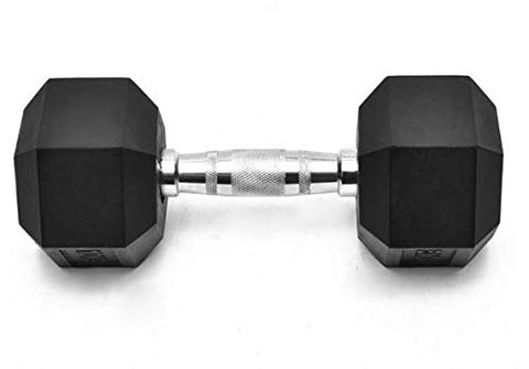 Image of J MARQUE Rubber Coated Professional Hex Dumbbells (5 KG x 2 PCS = 10 KG) ; Hex Dumbbells(Black) (JMHXDMB_5)