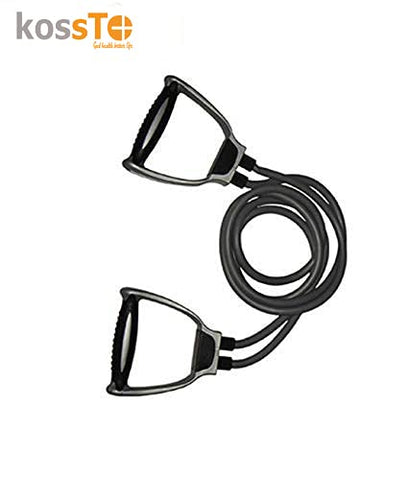Image of kossto Double Toning Resistance Tube Heavy Quality Exercise Band for Stretching, Full Body Workout, Home Gym and Toning for Men and Women (Black)