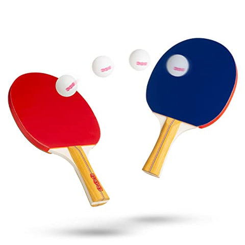 Image of Play22 Ping Pong Paddle Set - 4 Table Tennis Paddles and 8 Ping Pong Balls and Portable Gift Case - Best Gift for Boys and Girls, Adults - Great for Indoor Or Outdoor Play – Speed, Control and Spin