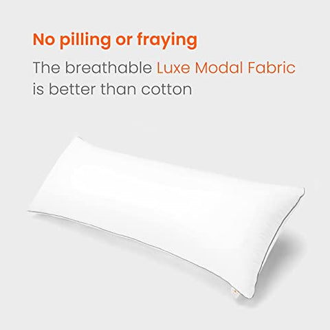Image of SleepyCat Microfiber Cuddle Pillow with Cover for Body Support and Used During Pregnancy (50x19 inches, White Pillow and Grey Cover)
