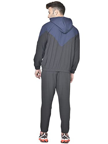 Image of Chkokko Men's Full Sleeves Zipper Sports Tracksuit NavyBlk M