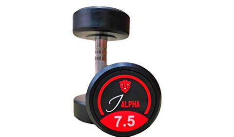 Image of IALPHA Rubber Coated Bouncer Dumbbell (7.5 kg, Black, Red) - Set of 2
