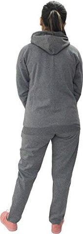 Image of HAUTEMODA Women's Zipper Fleece Track Suit with Hooded (Grey, X-Large)