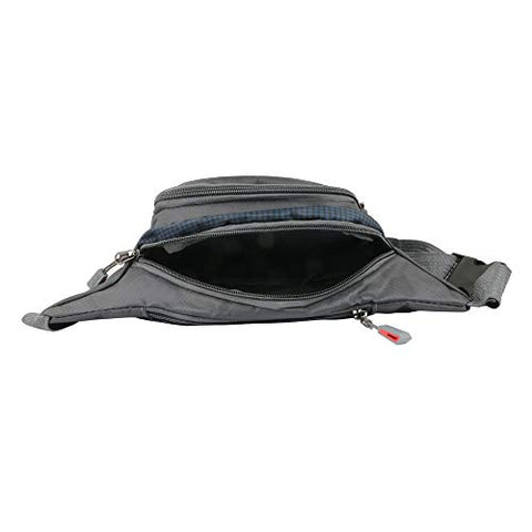 Image of xcluma Waist Pack Travel Handy Hiking Zip Pouch Document Money Phone Belt Sport Bag Bum Bag for Men and Women Polyester (Grey)