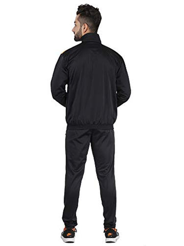 Image of HPS Sports Men's Polyester Tracksuit (HPSTK03_40_Black & Orange_40)