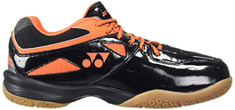 Image of YONEX Men's SHB 36EX Microfiber Non Marking Power Cushion Black, Orange Badminton Shoes - 7 UK