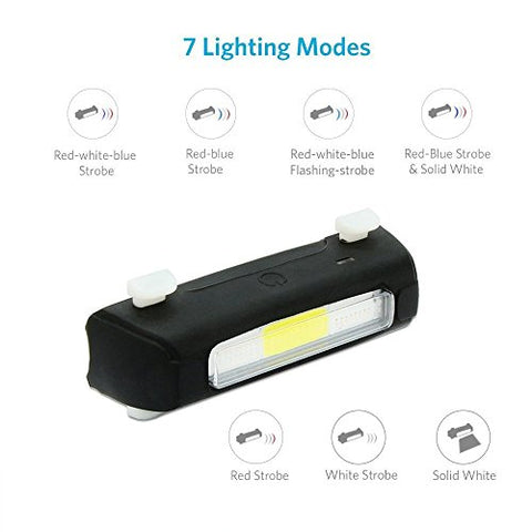 Image of Lista Ultra Bright Bike Light USB Bicycle Tail Light 7 Modes High Intensity Rear LED Accessories Fits On Any Road Bikes & Helmet, for Cycling Safety Flashlight