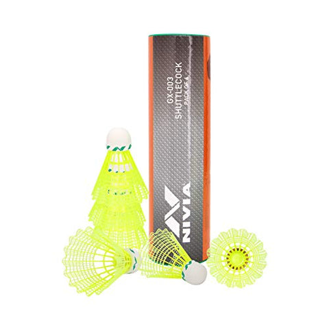 Image of Nivia 663 Nylon Badminton Shuttlecock GX-003 - Others (Yellow)