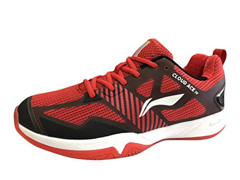 Image of Li-Ning Cloud ACE IV Non-Marking Unisex-adult Badminton Shoes (Red/Black), 8 UK