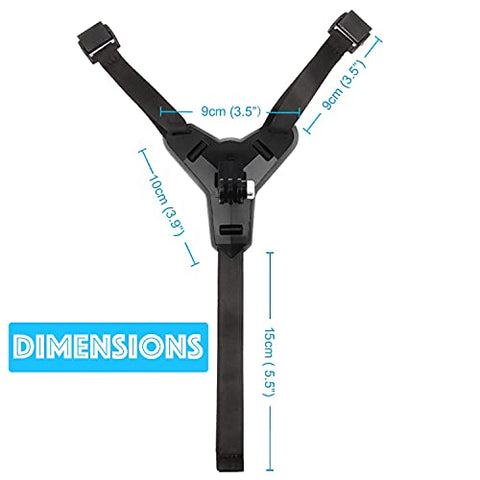 Image of Adofys Black Fixing Bracket Helmet Chin Mount Holder Integrated Helmet Belt Accessory Compatible with Yi, DJI Osmo GoPro Hero 8/7/6/5/4/3 & Other Action Camera