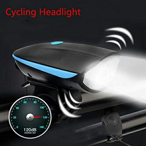 Image of RYLAN USB Rechargeable Bike Horn and Light 140 DB with Light 3 Modes Super Bright 250 Lumens (Black)