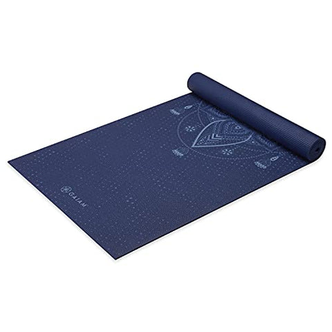 Image of Gaiam Yoga Mat Premium Print Extra Thick Non Slip Exercise & Fitness Mat for All Types of Yoga, Pilates & Floor Workouts, Celestial Blue, 6mm