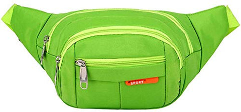 Image of Sports Waist Packs Fanny Bag, Multiple Functions Hip Bum Chest Belly Back Bags with Adjustable Belt Strap for Men, Women Fit for Outdoor Events Like Hiking, Cycling, Running (Green)