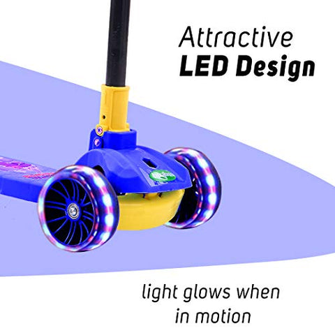 Image of GoodLuck Baybee Skate Scooter for Kids, 3 Wheel Kids Scooter Smart Kick Scooter with Fold-able & Height Adjustable Handle, Runner Scooter (Smart Blue)