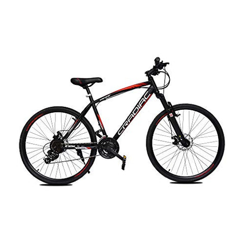 Image of CRADIAC Unisex 700C 18.00 Inch Frame 700X35C Wheel 21 Gear Shimano Hybrid Bicycle - Black