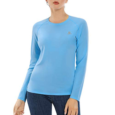 Image of Devoropa Women's SPF Sun Shirts UV Protection Outdoor Performance Long Sleeve T-Shirt Blue XS