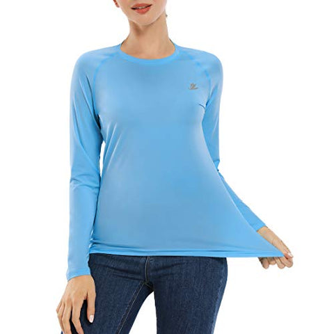 Image of Devoropa Women's SPF Sun Shirts UV Protection Outdoor Performance Long Sleeve T-Shirt Blue XS