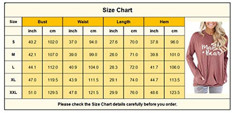 Image of onlypuff Baggy Long Sleeve Sweatshirts for Women Pocketcs Mama Bear Casual Loose Fitting Tunics XL