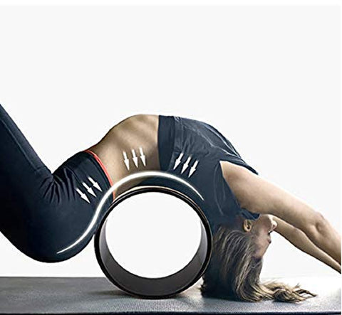 Image of Bodylastics PVC Fitness 13 Strong, Sweat Resistant and Eco-Friendly Cork Yoga Wheel for Women and Men (Black, Brown)