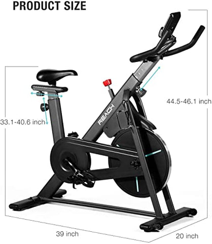 Image of Reach Vision Magnetic Stationary Bike with Adjustable Professional Handlebar and Magnetic Resistance | Belt Drive Spin Bike for Home Gym Best for Indoor Cycling Workout