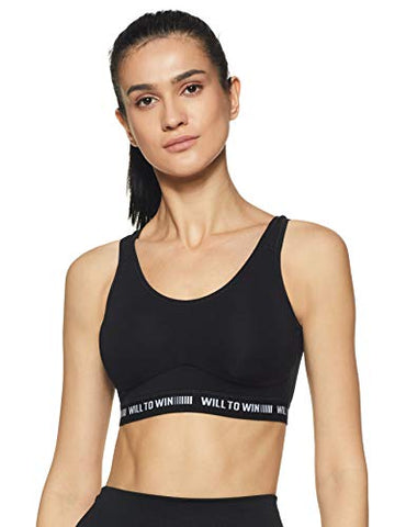Image of Van Heusen Antibacterial Wireless Non Padded Slip on Sports Bra (44006_BLACK_M)