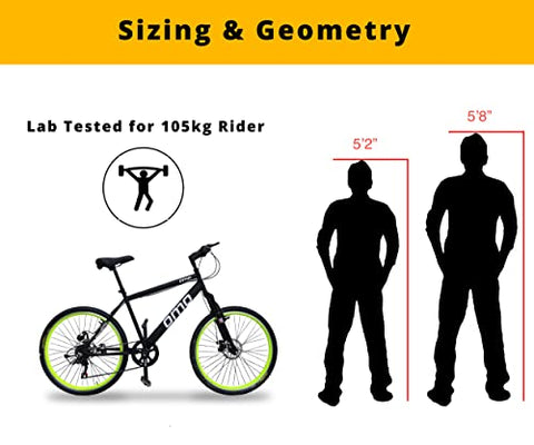 Image of omo G7 26T - 7 Speed Gear Dual Disc Brakes 18.00 Steel Mountain Unisex Bike (Green)