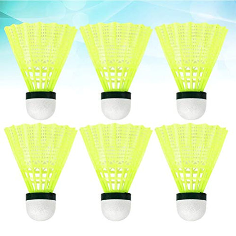 Image of BESPORTBLE 6pcs Nylon Badminton Shuttlecocks Badminton Birdies Balls for Kids Adult Indoor Outdoor Sports Activities Yellow
