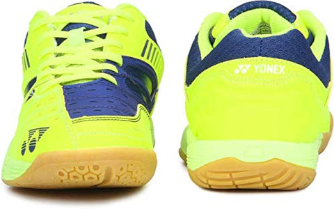 Image of Yonex Tru-Cushion V Non Marking Badminton Court Shoes, Lime/Navy - 8 UK