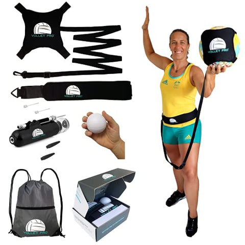 Image of Volley Pro Premium Volleyball Rebounder & Serving Trainer.Solo Volleyball Spike Trainer for Indoor or Outdoor Spiking & Serve Practice.Volleyball Training Equipment Aid.Beginner Volleyball Server Kit