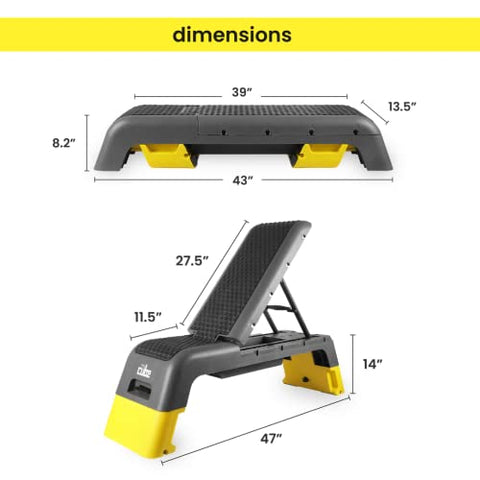 Image of The Cube Club Adjustable Stepper Bench|Bench Press/Gym Bench for Home Workout|Incline Decline Flat|Stepper for Exercise at Home|Chest Workout Equipment|Aerobic Fitness Bench, Yellow, 150 kg Limit