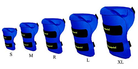 Image of Woodpecker Right Hand Thigh Guard for Cricket (Blue, Large)