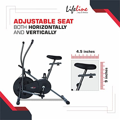 Image of Lifeline Fitness HG-002 Home Gym with LE-103 Air Bike with Moving Handles for Home Gym Workout Combo,