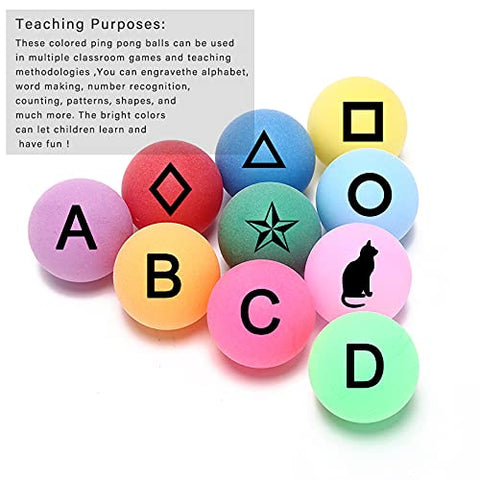 Image of 50Pcs/Pack Colored Ping Pong Balls 40mm 2.4g Entertainment Table Tennis Balls Mixed Colors for Game and Advertising