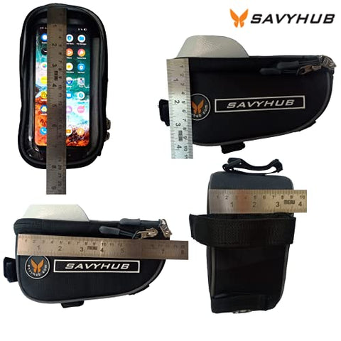 Image of SAVYHUB Bike Bicycle Front Frame/Tube Bag waterproof mobile phone holder with sensitive touch screen and waterproof premium material Suitable for all types of mobiles below 7.2 inch