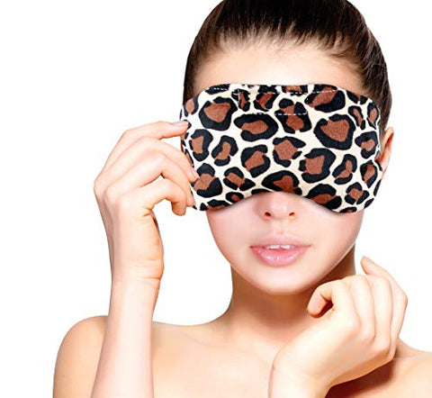 Image of Leopard : FOMI Hot Eye Mask. Microwaveable, Reusable. Lavender Scented, Migraine / Headache Relief. Reduce Eye Puffiness / Dark Circles. New Clay Bead Technology - Penetrates Soothing Moist Heat
